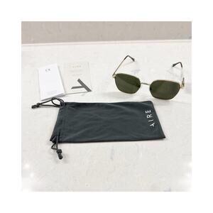 AIRE Women's Spiral Sunglasses Gold Rim Soft Case Brand New With Tags